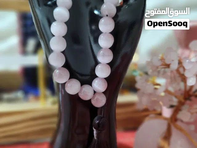 شجرة روز كوارتز وسبحة حجر طبيعي سيلينيت