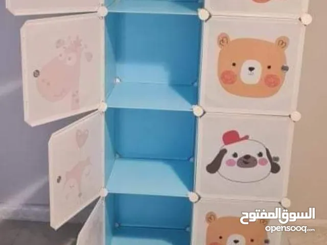 خزانة بلاستك  ملابس والعاب للأطفال زهري وازرق
