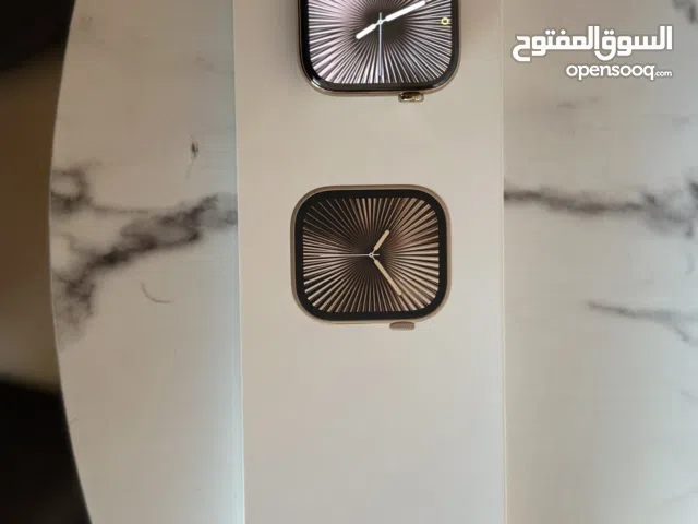 Apple Watch Series 10 46mm Smartwatch,GPS + Cellular,Gold Titanium Case,Starlight Sport Band, M/L.