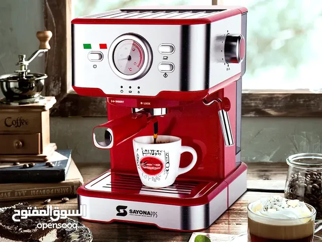 ماكينة قهوة إسبرسو SAYONA تصميم أنيق بفلتر مزدوج ومضخة 20 بار اسبريسو Sayona مع ستيم وساعة ضغط