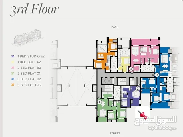 شقة غرفة نوم واحدة - 87 متر - زيد ويست One bedroom apartment Zed west - 87m -first and 3rd floor