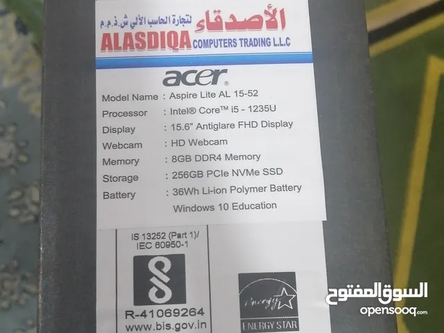 بيع لابتوب جديد أسمه acer. في عجمان الناعمية2 بالقرب من دي تو دي مودايل aspir lite AL 15-25and