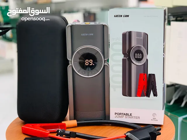 “الحل الشامل للطوارئ: شاحن بطارية ومضخة هواء محمولة من Green Lion بسعة 10,000mAh”