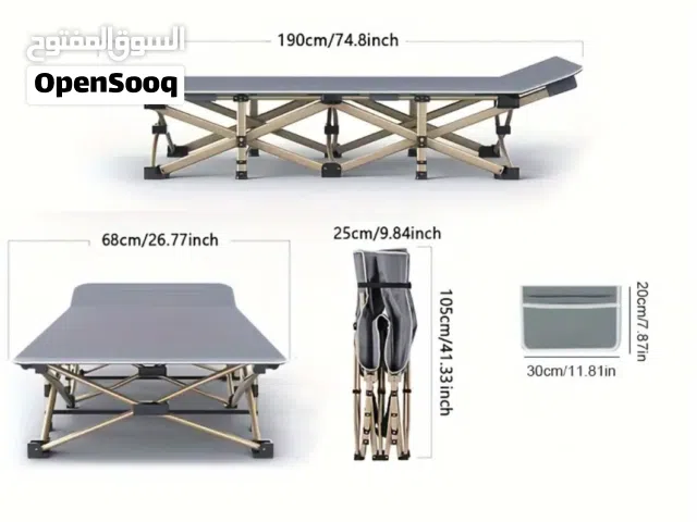 سرير تخييم/متنقل/محمول/لضيوف/طبي قابل للطي بتصميم مريح وعملي، مناسب للاستخدام اليومي أو الخارجي.