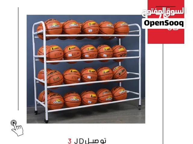 ستاند كرات دبل من الحديد المتين لتخزين كرات القدم والسلة والطائرة بشكل منظم واحترافي