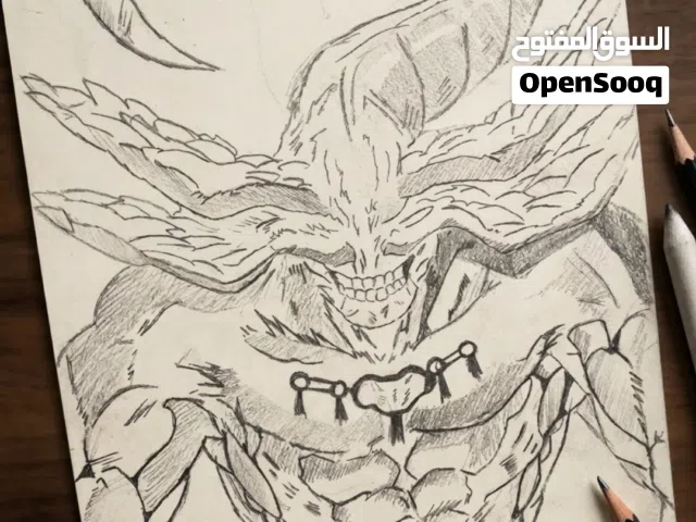 Jujutsu Kaisen Mahoraga Hand-Drawn Anime Pencil Sketch""