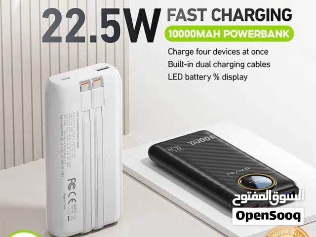 باور بانك Powerbank BAVIN 10000mah 22.5w مع وصلات شحن مدمجة ويدعم الشحن السريع