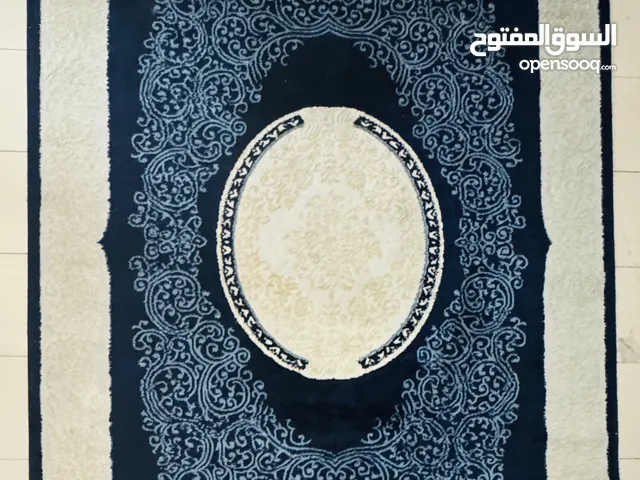 Elegant hand crafted persian carpet velvet navy blue and cream colour