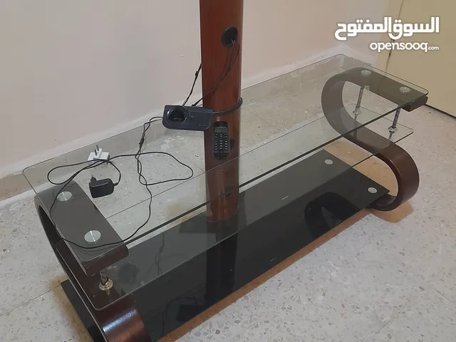 طاولة تلفزيون زجاج مع خشب