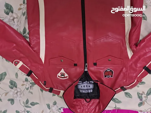 Red Leather Jacket - Unique Design