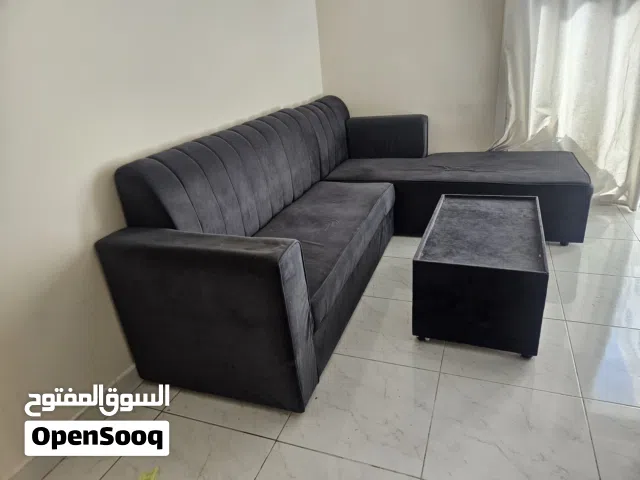 L shaped grey sofa velvet touch