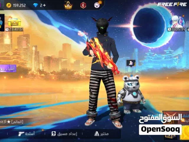 حساب فري فاير لفل 68 برايم 6 سلاح واحد مطور ماكس مشحون اكثر من قيمته