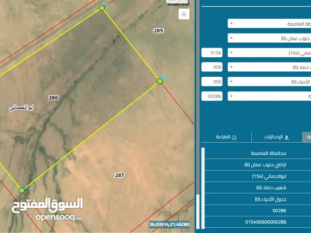 تملك ارض 10 دونم على شارعين طريق المطار بقرية أبو الحصاني إبتداء من  3500 دينار فقط