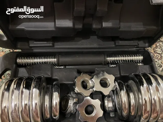 مجموعه دامبل (15kg) قابله للتعديل والتركيب وسهله الاستعمال + عصا حديد متعرجه