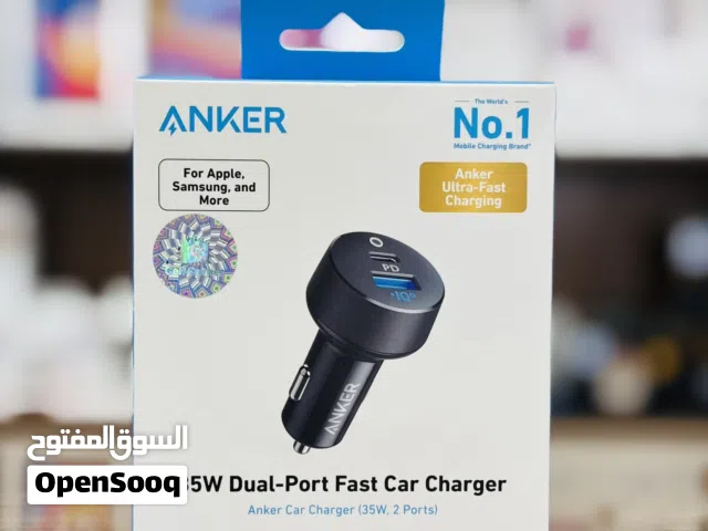 شاحن سيارة اصلي انكر من انكر ضمان 18 شهر ANKER CAR CHARGER. (35W  2 ports )