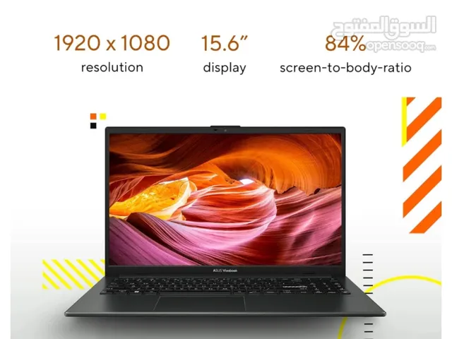 ASUS Vivobook Go 15 Laptop  – AMD Ryzen 5 7520U 8GB DDR5  15.6′′ FHD ،Display Black