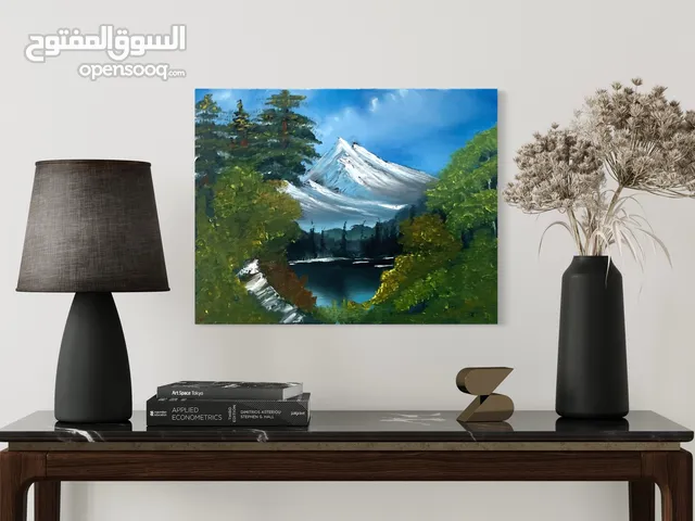 لوحه فنيه للطبيعه مقاس 50*40 اللوان زيتيه