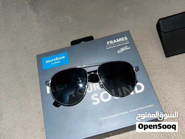 نظارة ذكية بلوتوث سماعات و مايك نوع انكر استخدام 3 مرات فقط مع امكانية تغيير العدسات تعمل باللمس