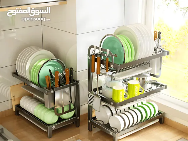 2 LAYER KITCHEN DISH RACK WITH UTENSIL & CUTTING BOARD HOLDER – STAINLESS STEEL DISH DRAINER WITH WA