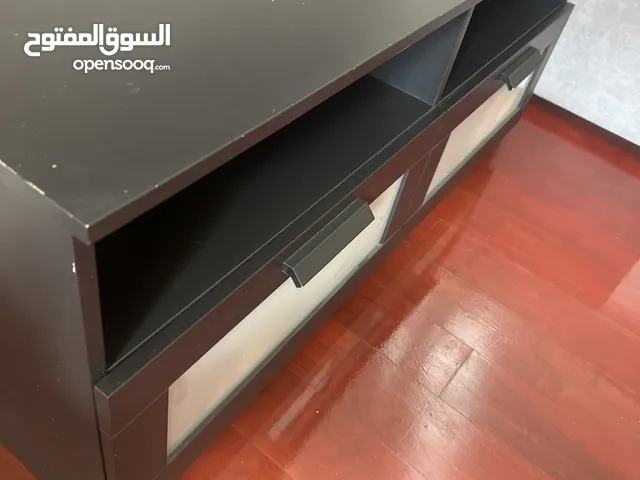 Modern Black Media Console with Storage Drawers