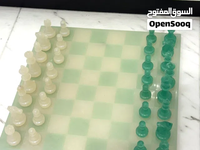 Handcrafted Resin Chess Set – Emerald  Pearl Board Edition unique Art decoration decor