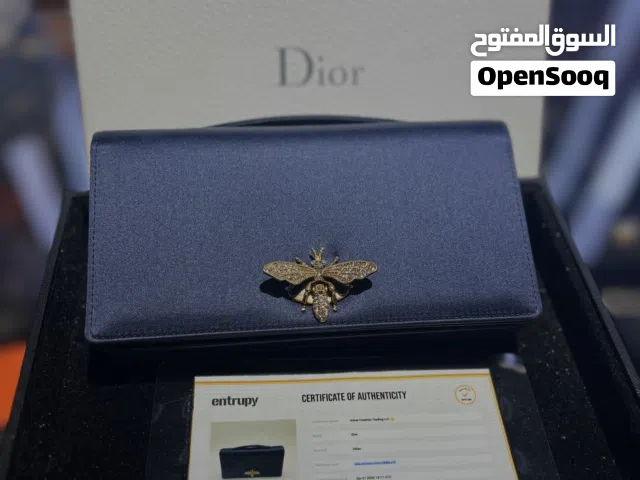 100% Authentic Dior D-Bee Clutch Navy Satin – With Box Excellent Condition