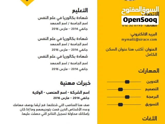 نصمم لك سيرة ذاتية ممتازة و احترافي cv cv