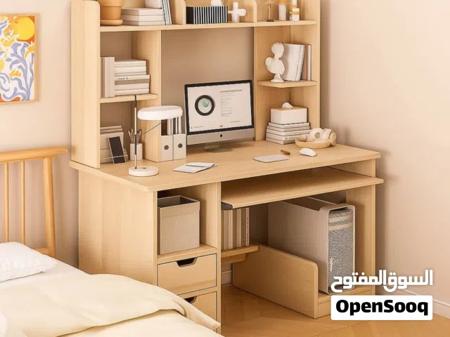 ميز دراسة خشب مكتبي يحتوي 2 مجر أبعاد 135*45*90 CM متوفر توصيل جميع المحافظات
