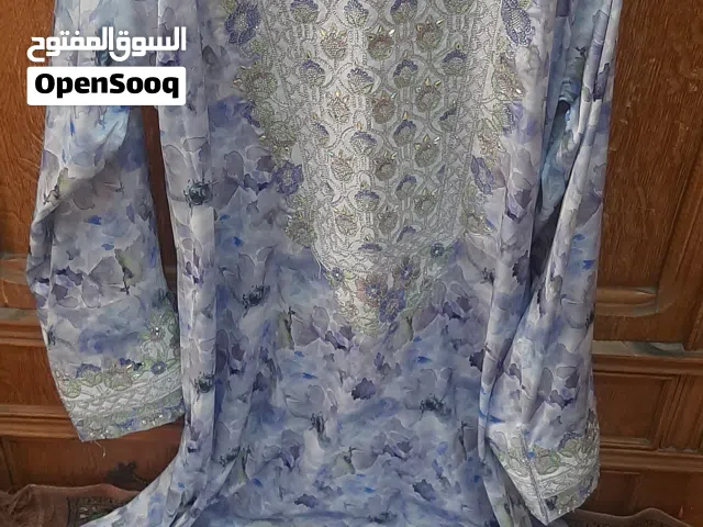 عباية حرير تطريز يدوى فااخر جدا إطلالة ملكية بألوان السماء