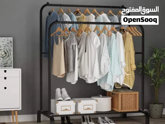 Clothes hanging stand in stock double pole steal materials