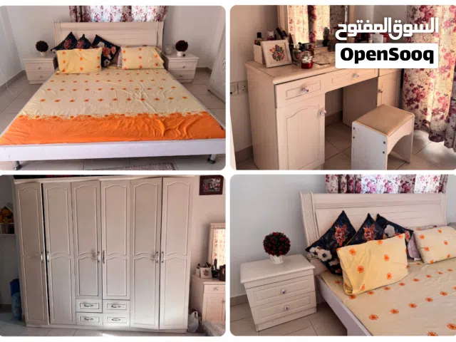 King Size Bedroom Set – Bed + Mattress + 2 Side Tables + 3-Door Wardrobe + Dresser
