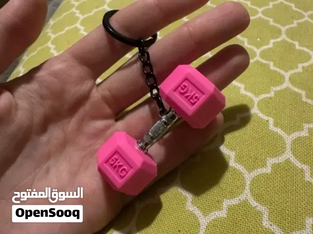 KEY CHAIN DUMBBELLS BLACK AND PINKY FOR SALE