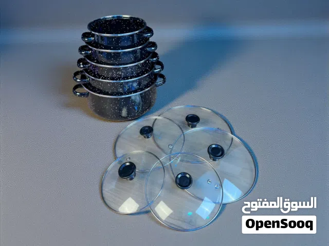 طقم واحد... وكل احتياجات الطبخ   5 أحجام مختلفة لكل وصفة   توزيع حرارة مثالي وطهي متوازن   غطا