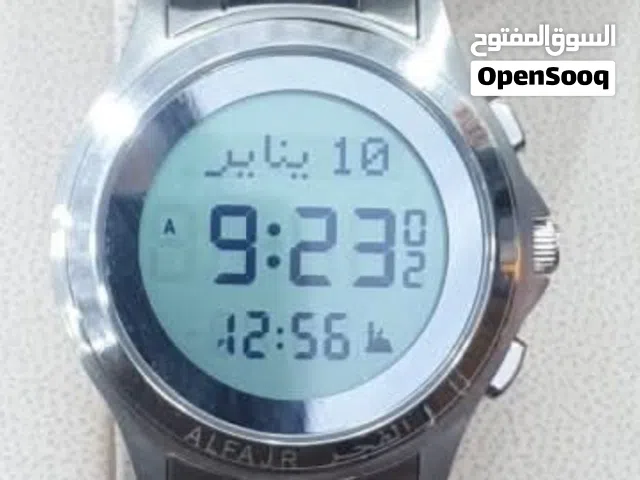 ساعة الفجر الاسلامية للاذان الموديل دائري فضي
