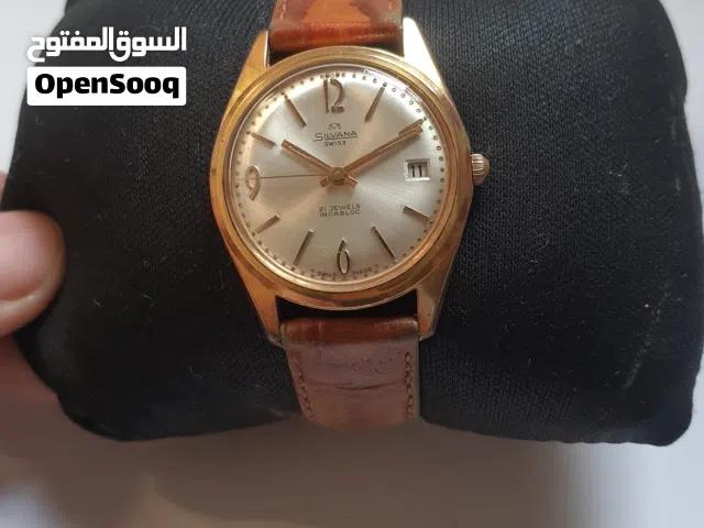 ساعة سيلفانا سويسرية ميكانيكية (ملو) مطلية ذهب - Silvana