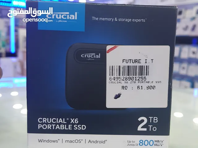 Crucial X6 2TB Portable SSD Up To 800MB/S USB 3.2 External Solid State Drive, USB-C