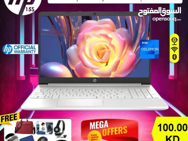 للبيع لابتوب HP 8GB RAM 256GB SSD 15.6 شاشة HP 15S-FQ0008NIA Celeron 8GB RAM 256GB NVMe SSD 15.6inch