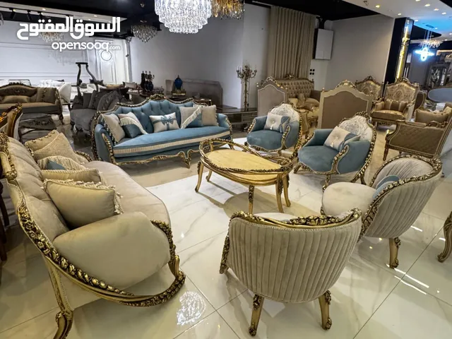طقم كنب New classic فاخر ومميز جداً 9مقاعد مع طربيزة الوسط