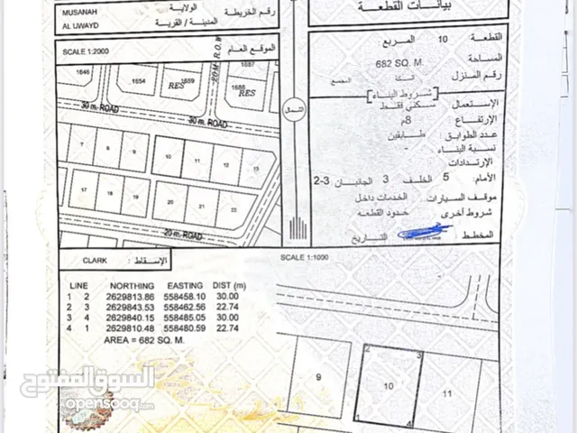 Residential Land for Sale in Al Batinah Al Masnaah