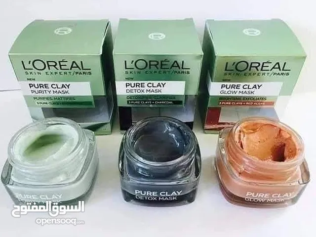 #ماسك_الطين_من_لوريال_LOREAL قناع مكون من ثلاثة أنواع من الطين النقي المزدوج بالفحم