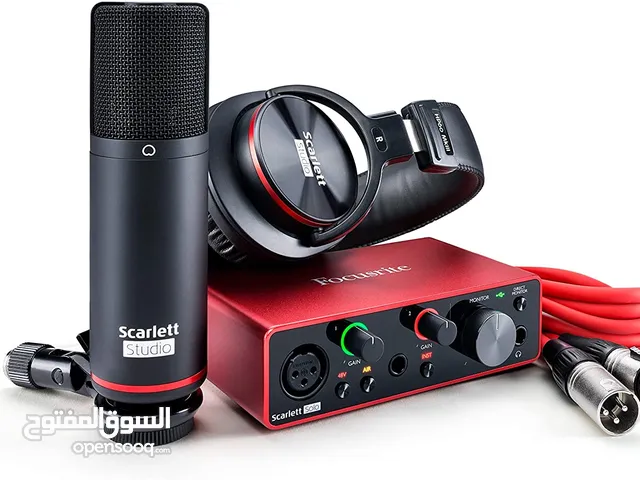 طقم كرت صوت سكارلت مع ميكرفون وسماعة اصلي Scarlett SOLO Studio Audio Interface a