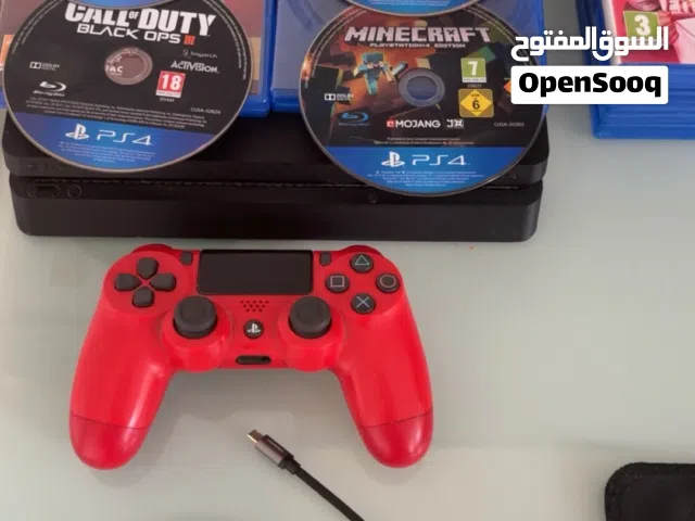 PS4 Slim Gaming Bundle – 8 Games, Controller & Cables – Fully Working