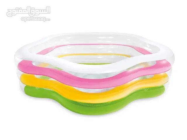 بركة سباحة انتكس مقاس 185cmX180cmX53cm على شكل وردة ارضية نفخ مريحة من ISLAND TOYS