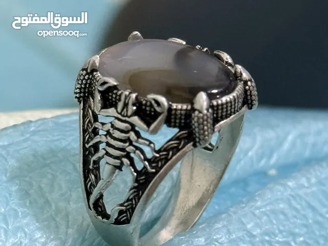 خاتم بكيلي صياغة العقرب فص عقيق