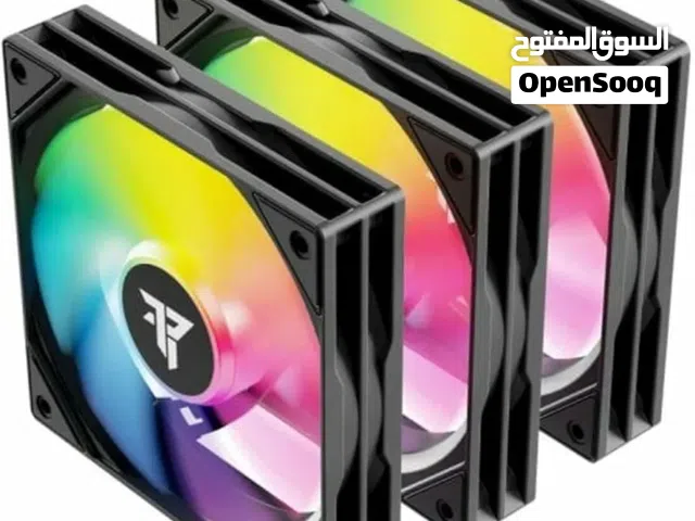 مجموعة مراوح (فانات) Tempest مم120 بإضاءة ARGB سوداء وتقنية PWM، ثلاث قطع Tempest Fan 120mm ARGB X3