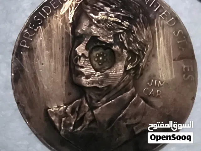 ميدالية برونزية تذكارية رسمية للرئيس الأمريكي جيمي كارتر (1977)  Official Jimmy Carter US Mint Pre