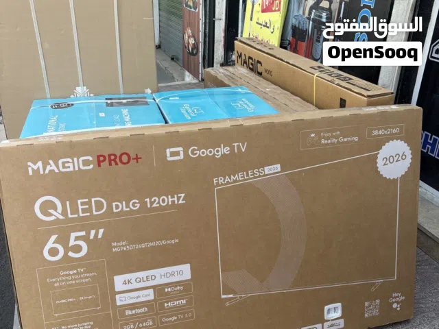 شاشة ماجيك 65 انش QLED 4ksmart جوجل TV مع قاعده جداريه تتوفر لدينا خدمة التوصيل