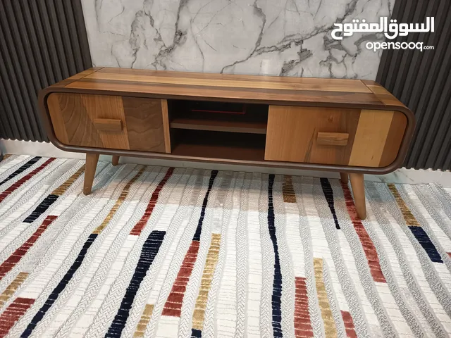 طقم طاولة وسط مع طاوله شاشة خشب صولد طبيعي تركي