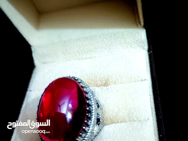فضه 925 بفص ياقوت شاتان