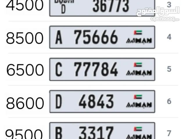 ارقام لوحات مميزة للبيع Plate number for sale